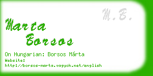marta borsos business card